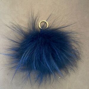 navy blue accessory fluff ball